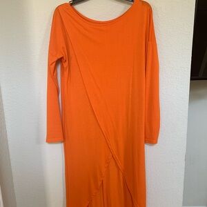 WOMANS ORANGE CASUAL LONG SLEEVE DRESS SIZE M
